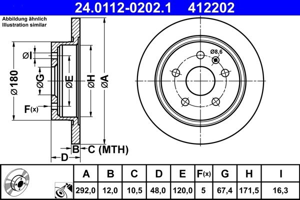 Brake Disc 24.0112-0202.1 ATE