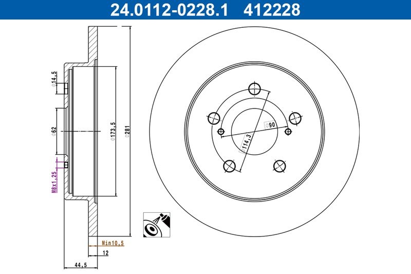 Brake Disc 24.0112-0228.1 ATE