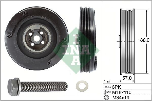 INA Belt Pulley Set, crankshaft VW,AUDI,FORD 544 0002 20 074105251AC,074105251M,074105251N 074105251R,074105251S,074105251T,074105251AC,074105251M