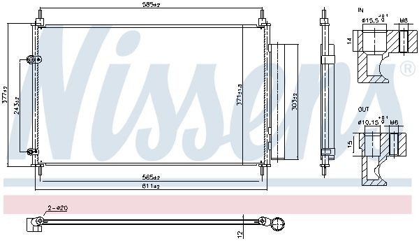 Condenser, Air Conditioning 940953 Nissens