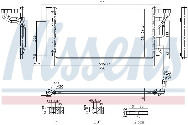 Condenser, air conditioning 940978 Nissens