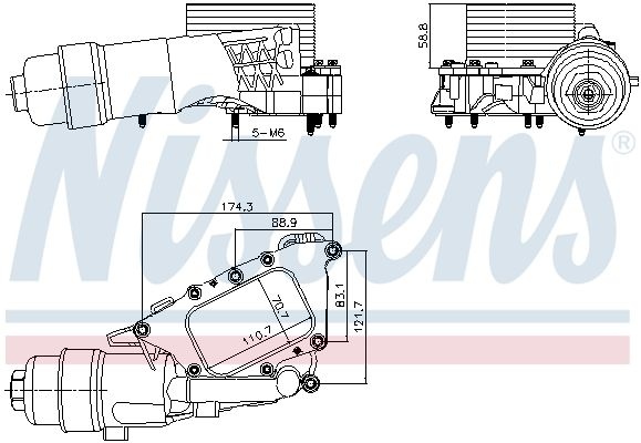 Oil cooler, Engine Oil 91385 Nissens