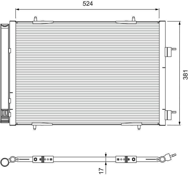 Condenser, air conditioning 814406 Valeo