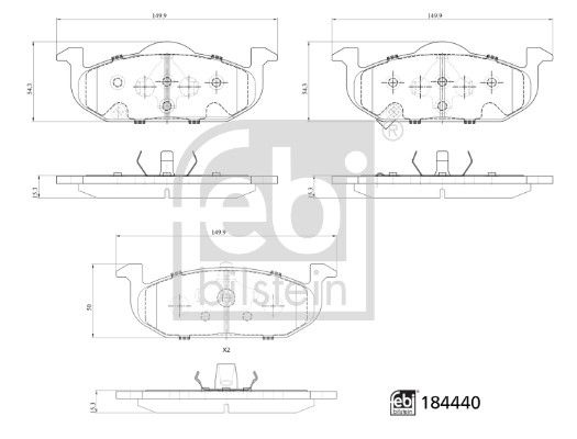 Brake Pad set, Disc Brake 184440 FEBI