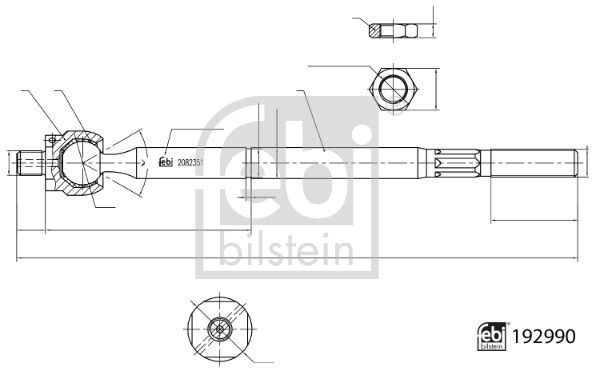 Axial ball, Tie Rod 192990 FEBI