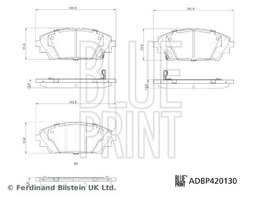 Brake pad set, disc brake ADBP420130 Blue Print