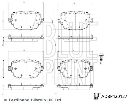 Brake pad set, disc brake ADBP420127 Blue Print