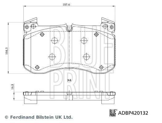 Brake pad set, disc brake ADBP420132 Blue Print