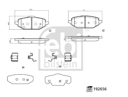 Brake pad set, disc brake 192656 FEBI