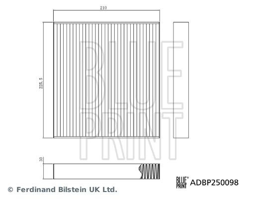 Cabin Filter ADBP250098 Blue Print