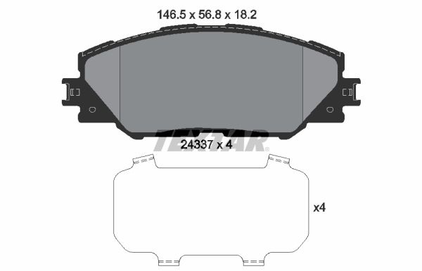 TEXTAR Brake pad set TOYOTA 2433701 101820759,19184911,2433717604 8331D1211,0446502230,0446542140,0446542150,0446542170,0446542180,0446542190