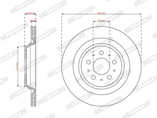 Brake Disc DDF3016C-1 Ferodo