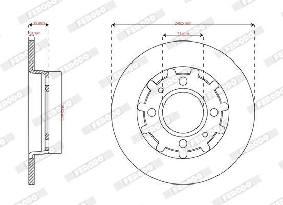 Brake Disc DDF2985C Ferodo