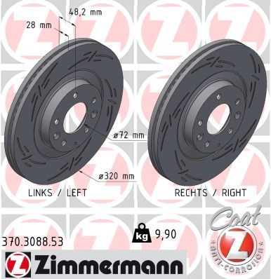 Brake Disc BLACK Z 370.3088.53 Zimmermann