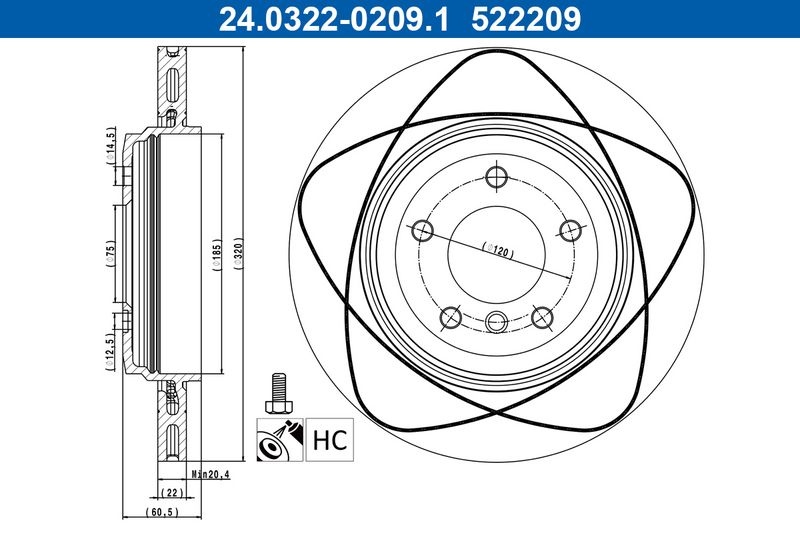 ATE Brake disc Vented 24.0322-0209.1 Brake rotor,Brake discs BMW,3 Limousine (E46),3 Touring (E46),3 Coupe (E46),3 Cabrio (E46)