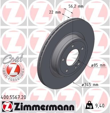 Brake Disc COAT Z 400.5567.20 Zimmermann