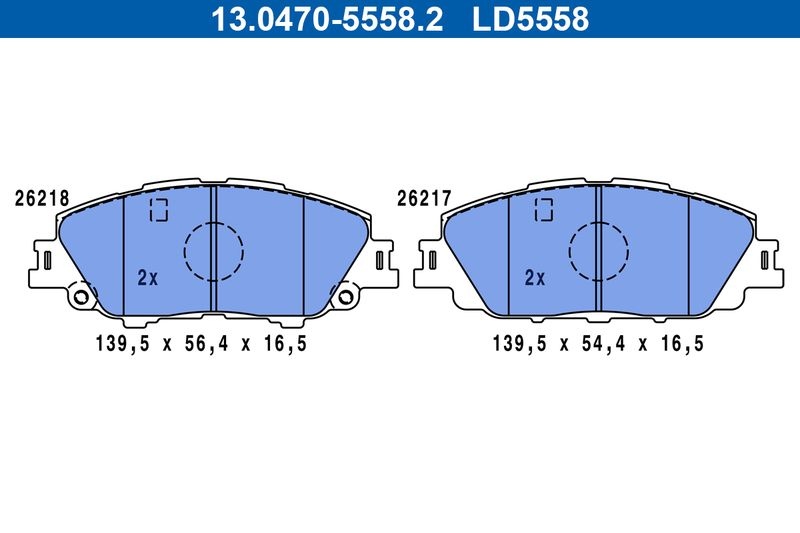 Brake Pad set, Disc Brake 13.0470-5558.2 ATE