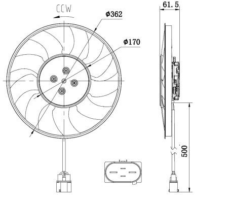 Audi Cooling Fan 47931 Nrf