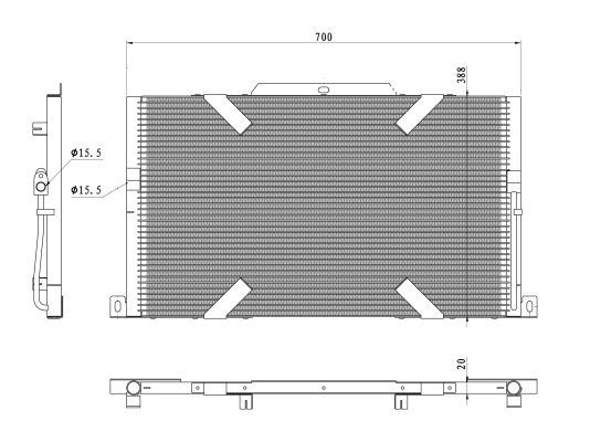 Condenser, air conditioning 350489 NRF Land Rover NRF 350489