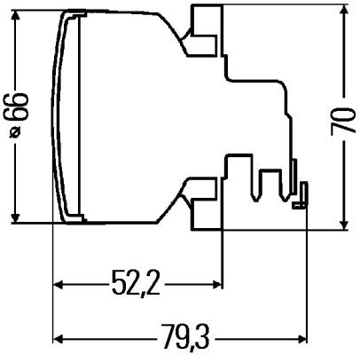 Hella Indicator light 21W, round, 12V, yellow/grey, housing: silver, bolt on, diameter  66mm AMP plug, 2BA009001191