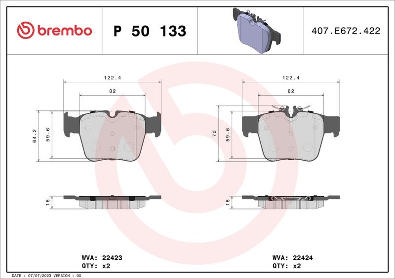 BREMBO Brake pad set MERCEDES-BENZ P 50 133 0004205200,0004205900,0004207803 0004208300,000420830028,0004208703,A0004205200,A0004205900,A0004207803
