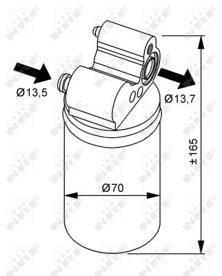 NRF Receiver Drier EASY FIT Aluminium 33313 AC Dryer,Air Conditioning Dryer VOLVO,XC60 (156),V70 III (135),V60 (155, 157),XC60 II (246),S60 II (134)