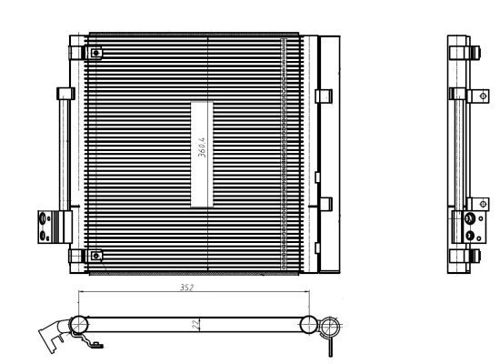 Condenser, air conditioning EASY FIT 350448 NRF Tesla NRF 350448