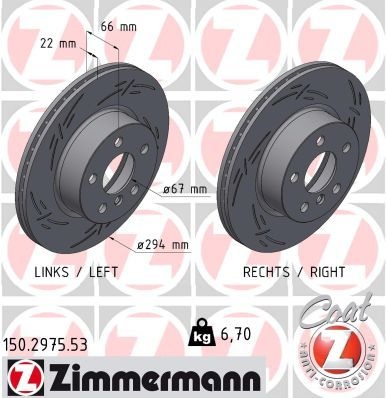 Brake Disc BLACK Z 150.2975.53 Zimmermann