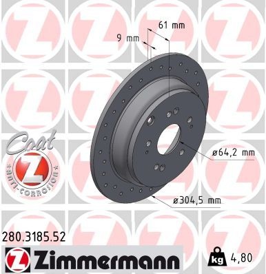 Brake disc SPORT BRAKE DISC Z 280.3185.52 Zimmermann