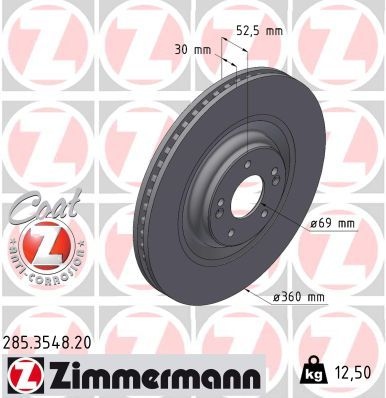 Brake Disc COAT Z 285.3548.20 Zimmermann