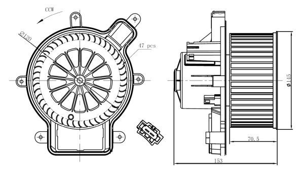 NRF Blower Motor PEUGEOT,CITROËN,DS 34270 6441CP,6441CP,6441CP Heater Blower Motor,Interior Blower,Cabin Blower,Heater Fan Motor,Interior Blower