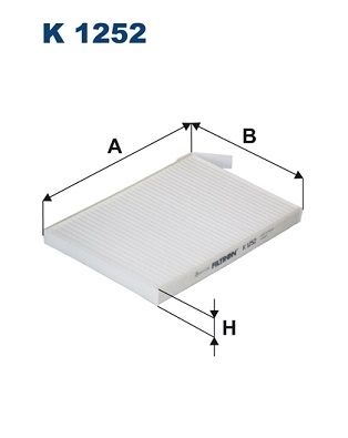 Filtron Invandigt Filter K 1252 Renault K1252 Storlek 2