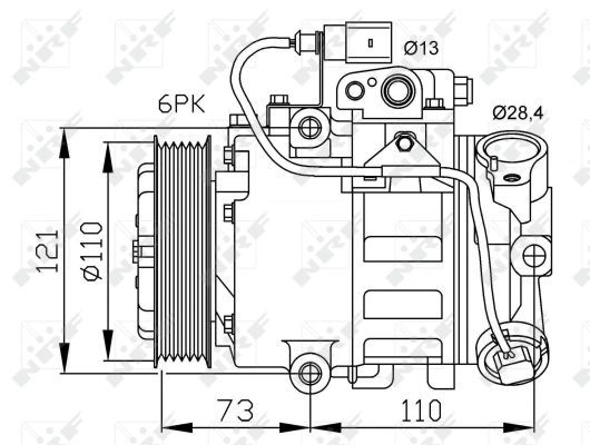 NRF AC Compressor VW,AUDI,SKODA 32225 8Z0260805A,8Z0260808A,6Q0820803A Compressor, air conditioning 6Q0820803D,6Q0820803DX,6Q0820803G,6Q0820803GX