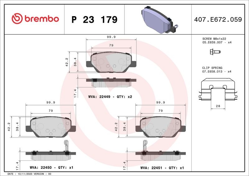 BREMBO Brake pad set FIAT P 23 179 77367717 Brake pads,Brake pad set, disc brake,Disk pads,Brake pad kit,Brake pads & brake pad set,Disc brake pad set