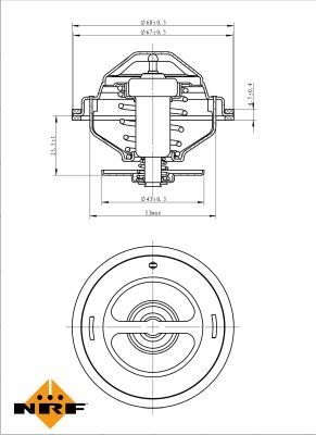 NRF Engine thermostat OPEL,FIAT,ALFA ROMEO 725139 55194029,55202176,55194029 55202176,55250824,55194029,55202176,0055202176,0055250824,55193669