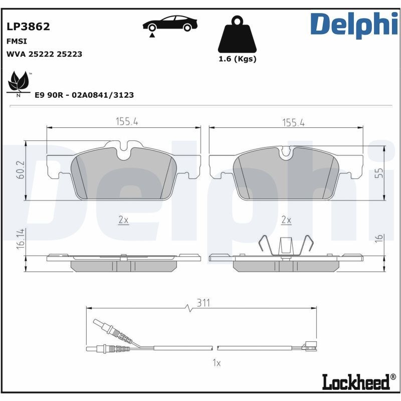 Brake pad set, disc brake