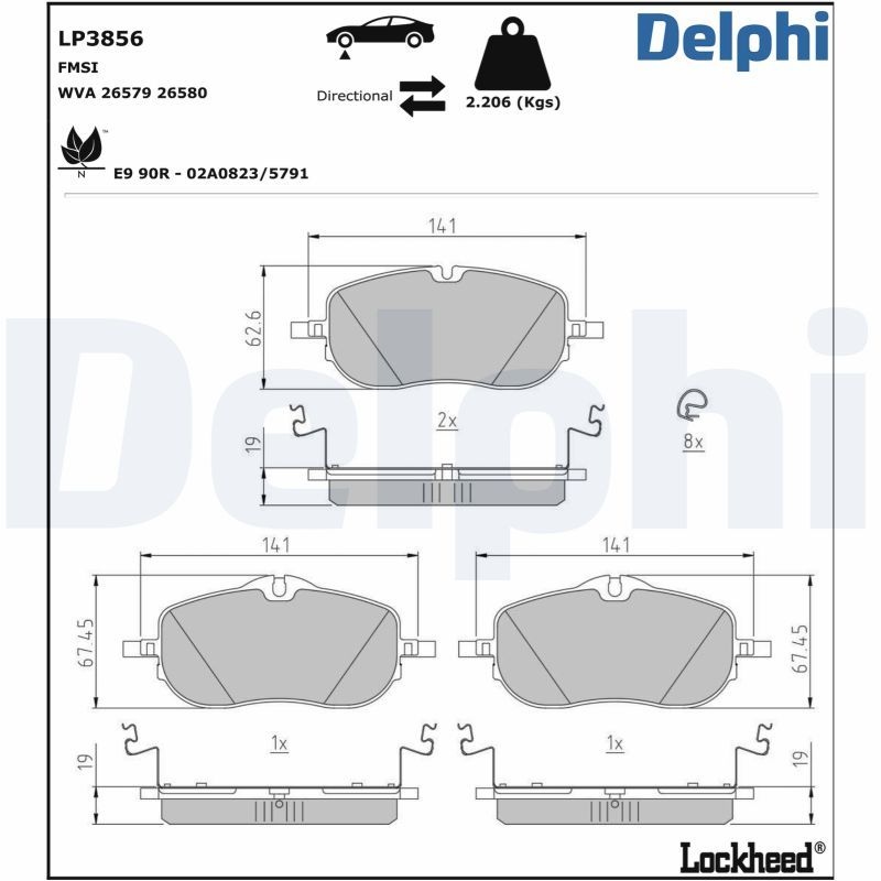 Brake pad set, disc brake