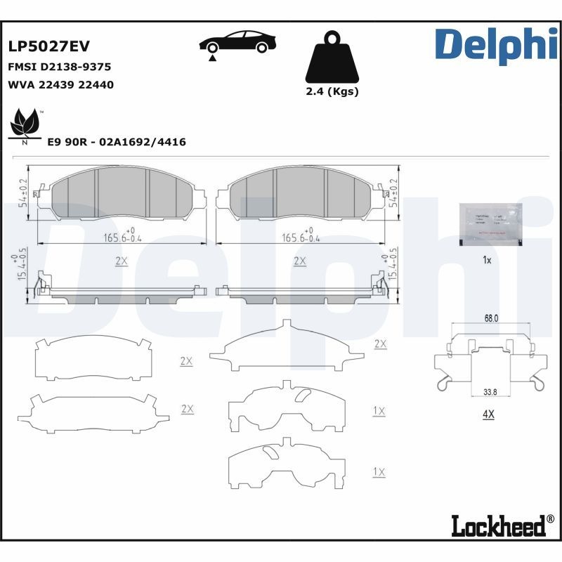 Brake pad set, disc brake