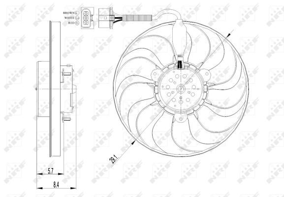 Nrf Kylflakt 47398 Volkswagen 47398 Storlek 2