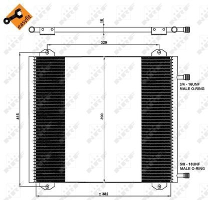 NRF Condenser with seal ring 35785 AC Condenser,Condenser, air conditioning RENAULT,TWINGO I (C06_),TWINGO I Kasten (S06_)