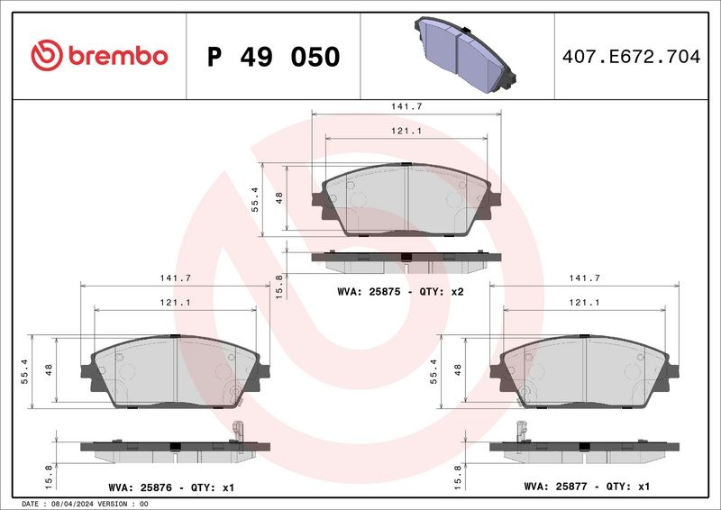 BREMBO Brake pad set MAZDA P 49 050 B4Y03328ZA,B4Y03328ZB,B6YS3328Z B6YS3328ZA,B6YS3328ZB,BHY13328ZA,BHY13328ZA9C,D4YS3328ZA,D5YG3328Z,DFY53328Z