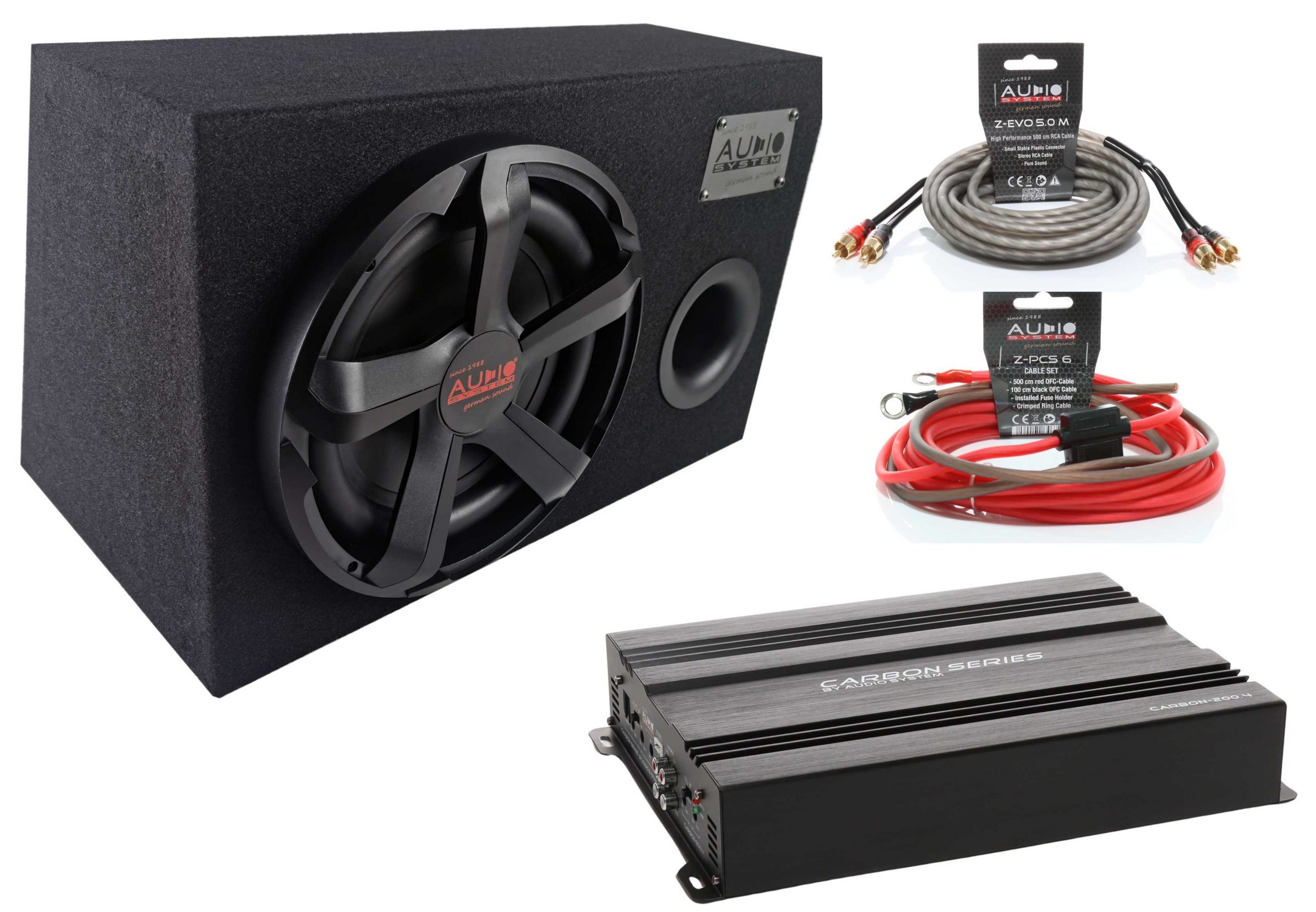 AUDIO SYSTEM Subwoofer set CARBON 10 BR + CARBON-200.4 + Wiring