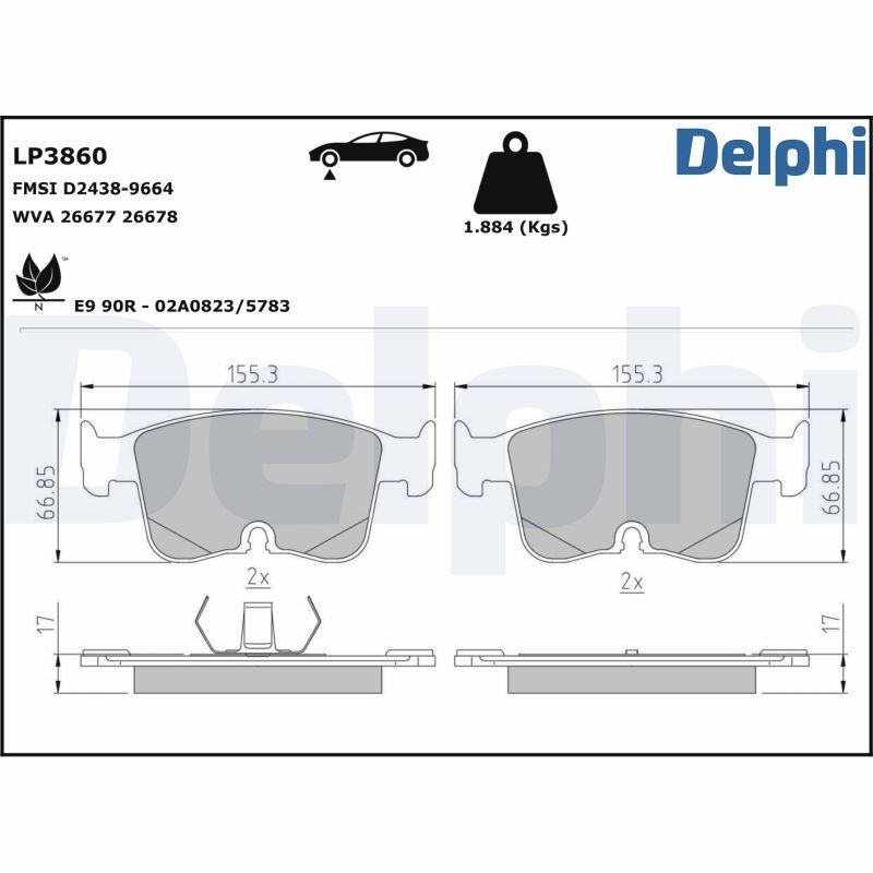 Brake pad set, disc brake