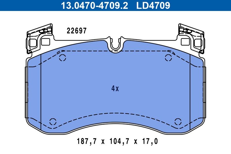 Brake Pad set, Disc Brake 13.0470-4709.2 ATE