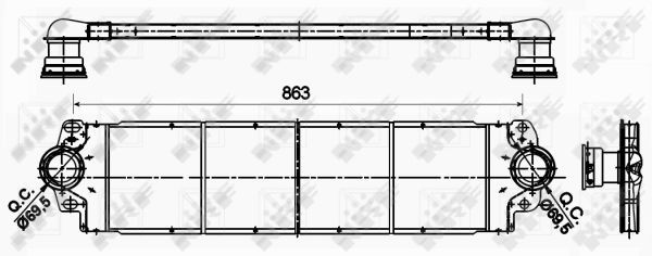NRF Intercooler 30354 Turbo Intercooler,Intercooler, charger VW,Transporter V Bus (7HB, 7HJ, 7EB, 7EJ, 7EF, 7EG, 7HF, 7EC)
