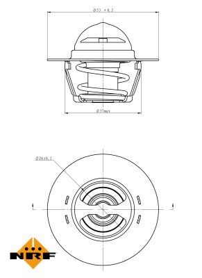 NRF Engine thermostat OPEL,RENAULT,FIAT 725128 133811,133844,7910011880 96049146,96049156,9605028680,96057136,9605028680,4402719,9110719,133727,133811