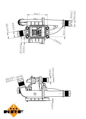 NRF Engine thermostat FORD,FIAT,PEUGEOT 725163 1336AF,9660660380,9670253780 9684476080,9647768980,9660660380,1675627,1683554,1827189,2078986,Y6621517X