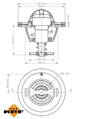NRF Engine thermostat FORD,FIAT,PEUGEOT 725126 1338F5,1634187789000,9004833013000 9004833024000,9004833029000,9661331580,1096283,XS7Q8575AA,1096283