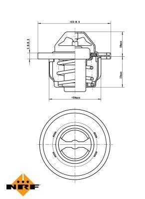 NRF Engine thermostat OPEL,RENAULT,NISSAN 725150 4408334,6001542366,6001543366 7700872554,7700872635,8200030307,8200772985,91159950,091159950,95519566