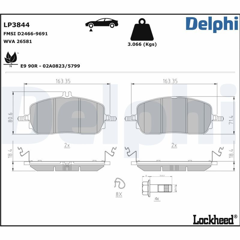 Brake pad set, disc brake